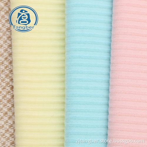 Vente en gros tissu spandex de coton jersey simple côtelé
